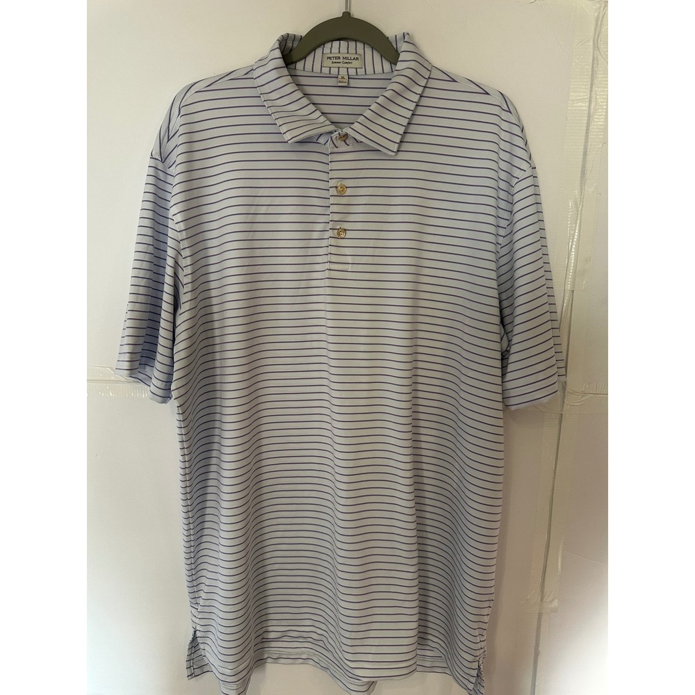 Peter Millar Summer Comfort XL Striped Golf Polo Shirt Mens
